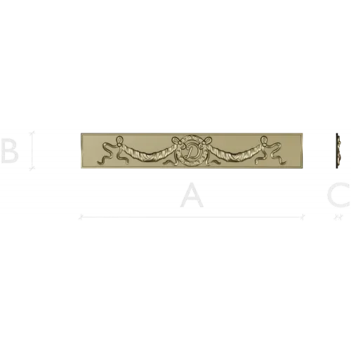 Classical Laurel Ribbon Panel STL for CNC