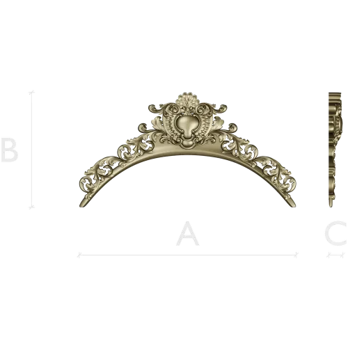 Baroque Acanthus Crest STL for CNC