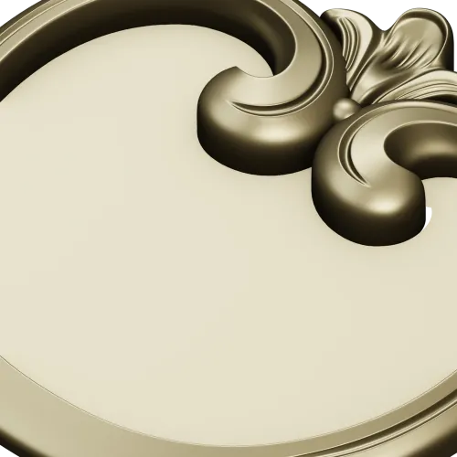 Regal Scroll Medallion - STL 3D model for CNC