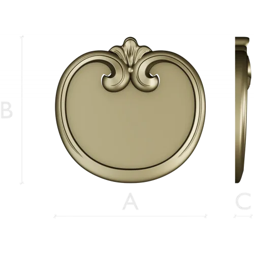 Regal Scroll Medallion - STL 3D model for CNC