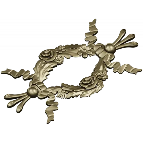 Floral Ribbon Cartouche STL for CNC