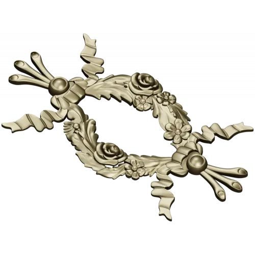 Floral Ribbon Cartouche STL for CNC