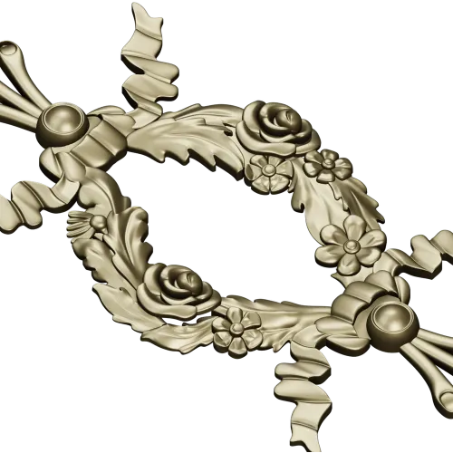 Floral Ribbon Cartouche STL for CNC