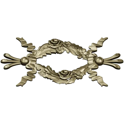 Floral Ribbon Cartouche STL for CNC