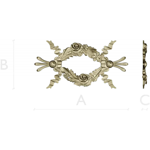 Floral Ribbon Cartouche STL for CNC