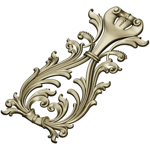 Regal Acanthus Cartouche - STL 3D model for CNC