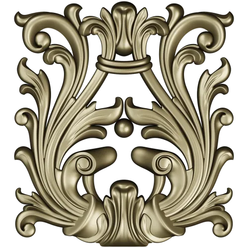 Rococo Acanthus Cartouche STL for CNC