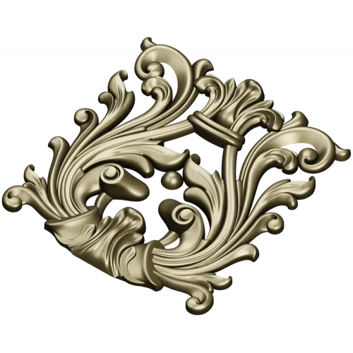 Rococo Acanthus Cartouche STL for CNC