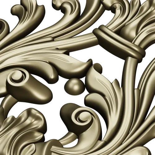 Rococo Acanthus Cartouche STL for CNC
