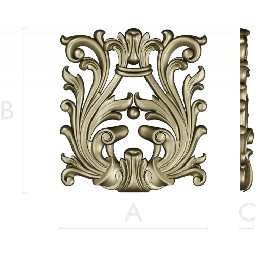 Rococo Acanthus Cartouche STL for CNC