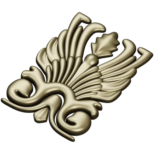 stl модель накладки "Крылья аканта" - 3D модель stl для ЧПУ