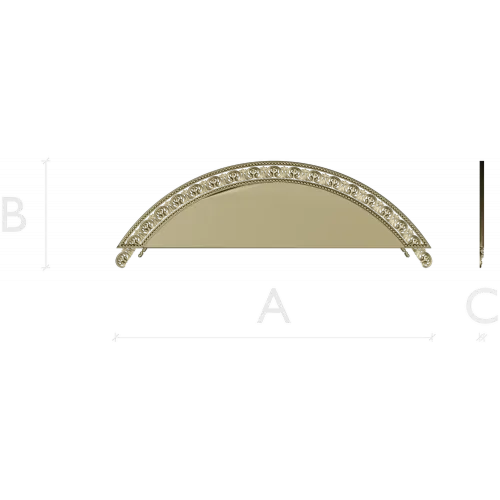 Semi-Circular Acanthus Pediment STL 3D Model