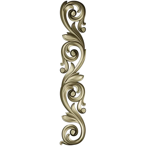 Acanthus Scroll STL 3D Model for CNC - Vertical Decorative Applique