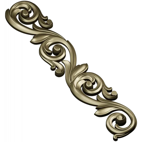 Acanthus Scroll STL 3D Model for CNC - Vertical Decorative Applique
