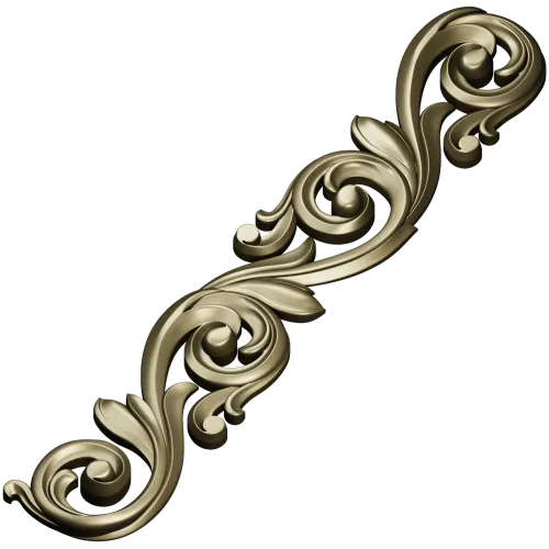 Acanthus Scroll STL 3D Model for CNC - Vertical Decorative Applique