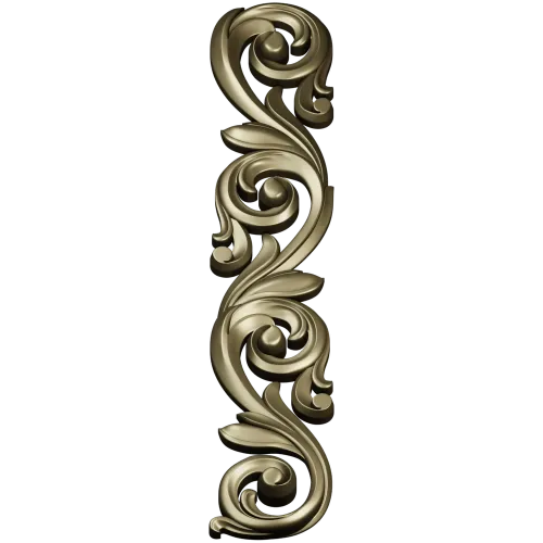 Acanthus Scroll STL 3D Model for CNC - Vertical Decorative Applique
