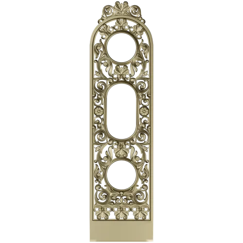 Ornate Vertical Panel STL - Decorative 3D Model for CNC