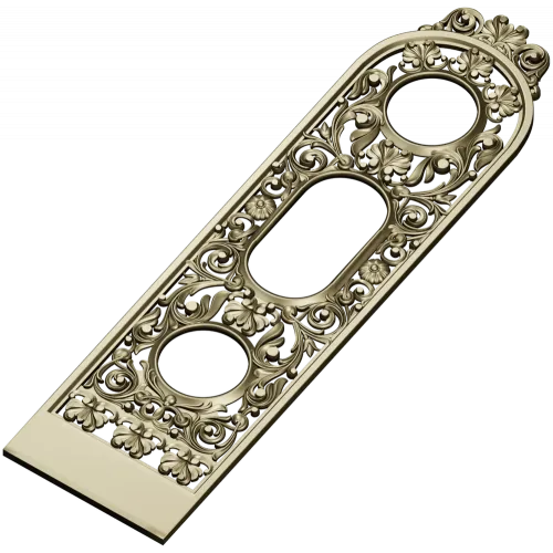 Ornate Vertical Panel STL - Decorative 3D Model for CNC
