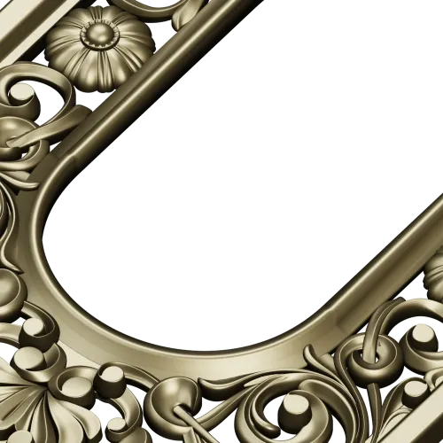 Ornate Vertical Panel STL - Decorative 3D Model for CNC