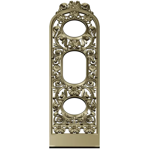 Ornate Vertical Panel STL - Decorative 3D Model for CNC