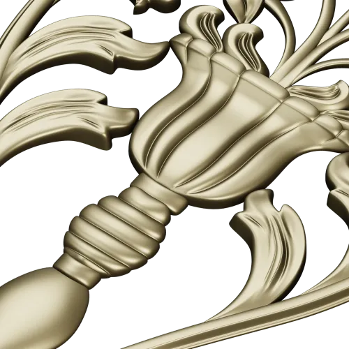 Вертикальная декоративная накладка "Вазон Рококо" - 3D модель STL для ЧПУ