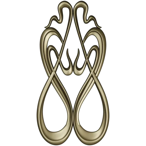Art Nouveau Ribbon Applique - STL 3D Model for CNC Milling