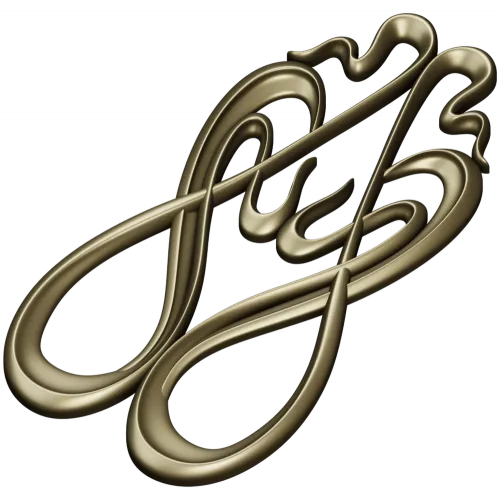 Art Nouveau Ribbon Applique - STL 3D Model for CNC Milling