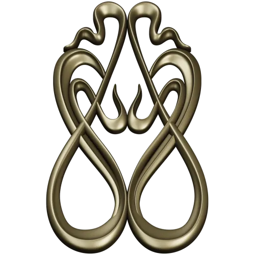 Art Nouveau Ribbon Applique - STL 3D Model for CNC Milling