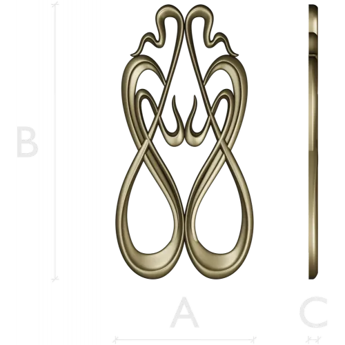 Art Nouveau Ribbon Applique - STL 3D Model for CNC Milling