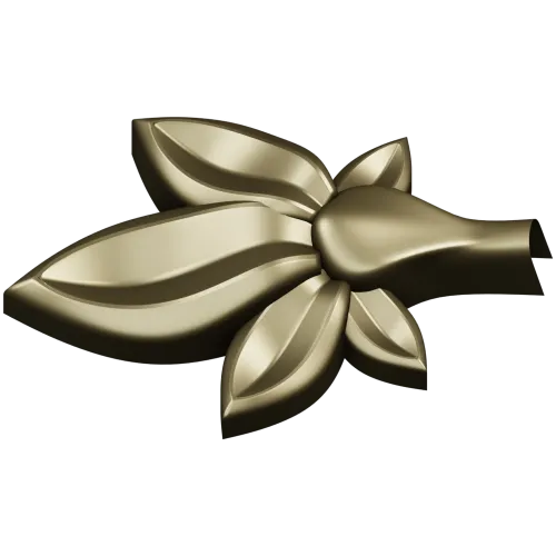 Five-Leaf Floral Applique STL for CNC Carving