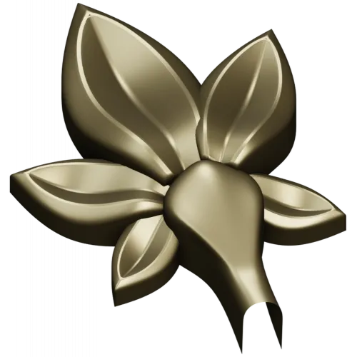 Five-Leaf Floral Applique STL for CNC Carving