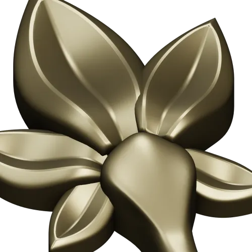 Five-Leaf Floral Applique STL for CNC Carving
