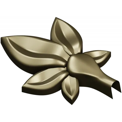 Five-Leaf Floral Applique STL for CNC Carving