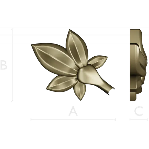 Five-Leaf Floral Applique STL for CNC Carving