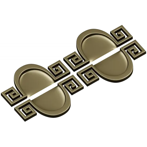 Meander Oval Pair - decorative STL 3D model for CNC