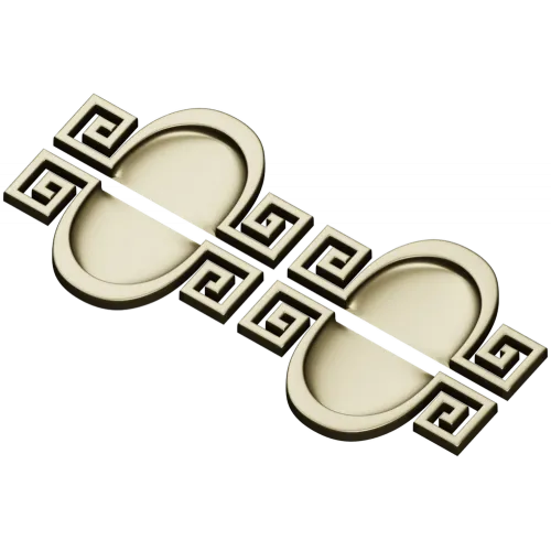 Meander Oval Pair - decorative STL 3D model for CNC