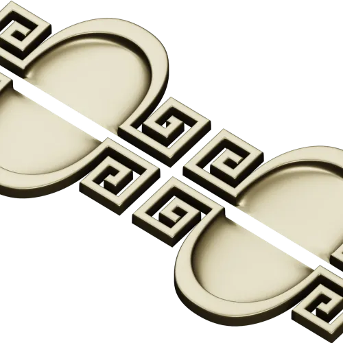 Meander Oval Pair - decorative STL 3D model for CNC