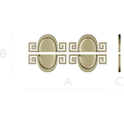 Meander Oval Pair - decorative STL 3D model for CNC
