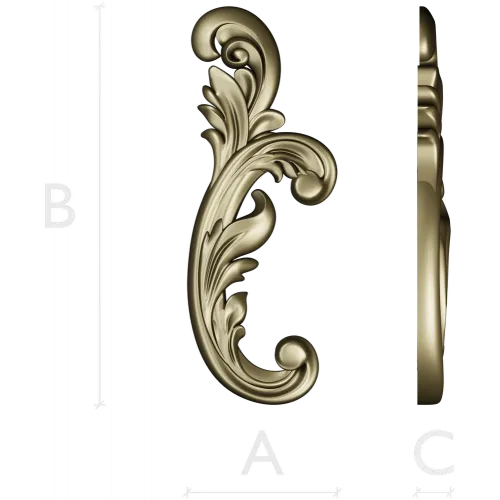 Acanthus Scroll STL 3D model for CNC carving