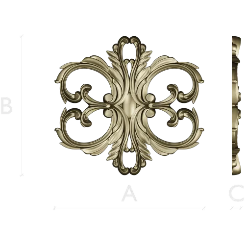 Aurelia Cartouche - ornate acanthus cartouche STL for CNC