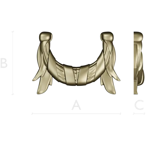 Laurel Ribbon Swag - high-detail STL 3D model for CNC