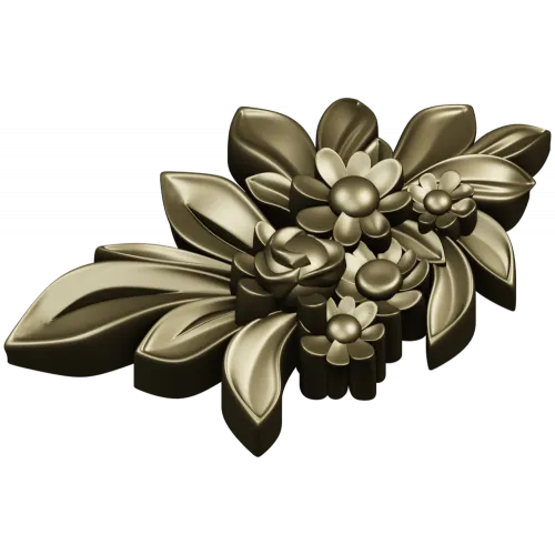 High-relief Floral Applique STL for CNC Milling