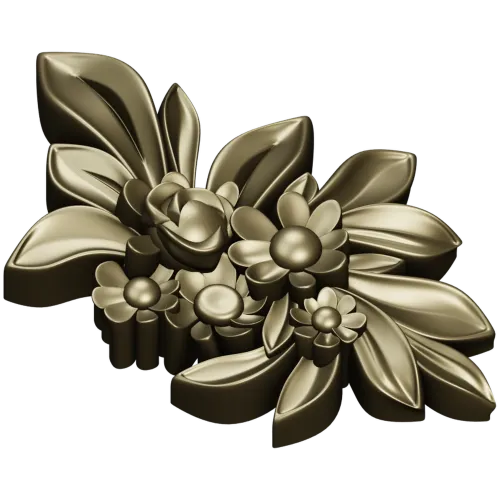 High-relief Floral Applique STL for CNC Milling