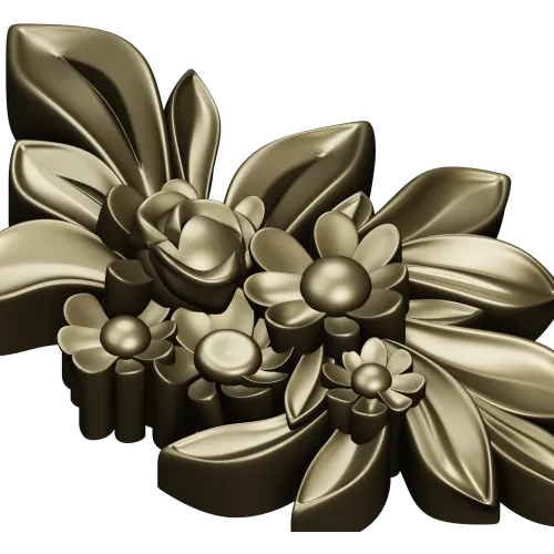 High-relief Floral Applique STL for CNC Milling