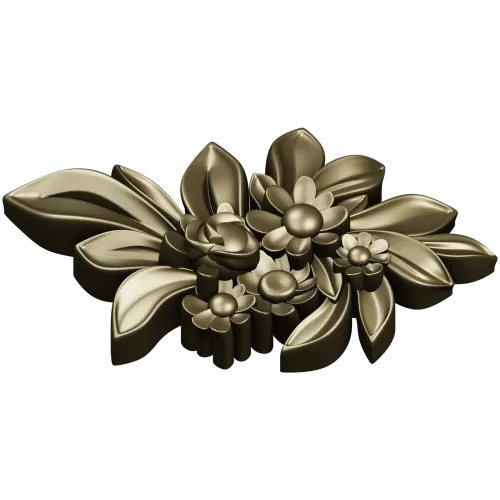 High-relief Floral Applique STL for CNC Milling