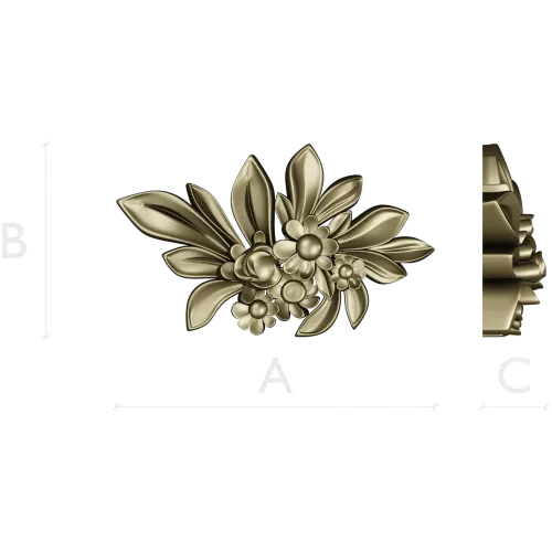 High-relief Floral Applique STL for CNC Milling
