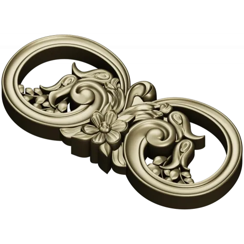 Дуэтный цветочный картуш - 3D модель STL для ЧПУ