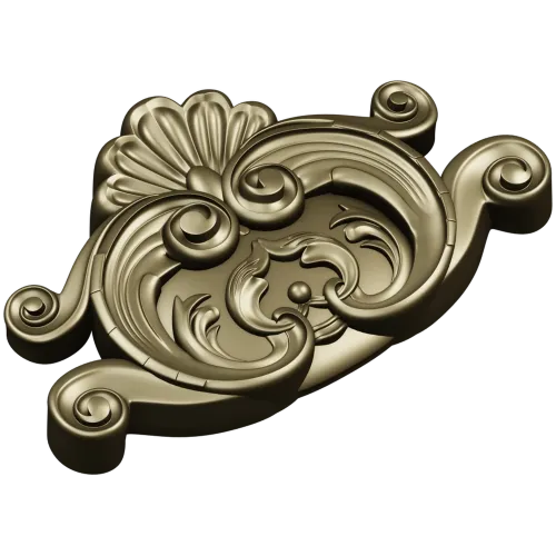 Rococo Shell Cartouche STL for CNC