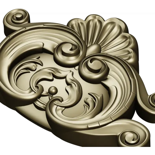 Rococo Shell Cartouche STL for CNC