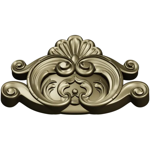 Rococo Shell Cartouche STL for CNC